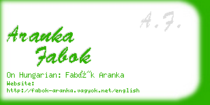 aranka fabok business card